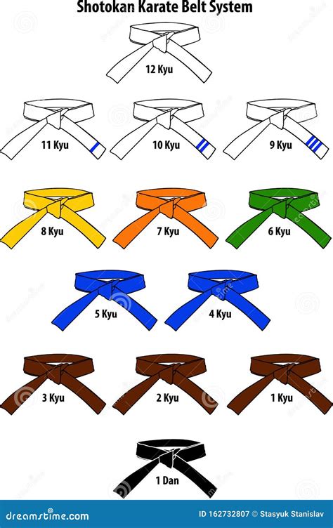 Colored karate belts stock vector. Illustration of background - 162732807