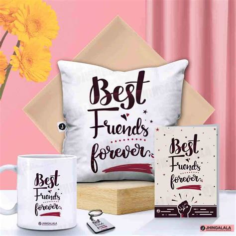 Buy Jhingalala Best Friends Forever Printed Cushion Mug Key Chain ...