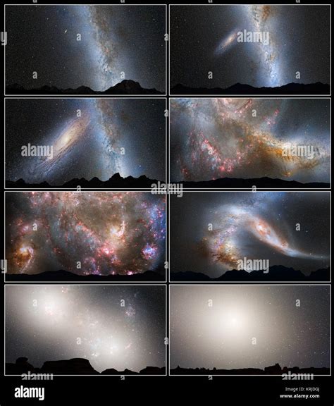 Time Lapse Of Galaxies Colliding