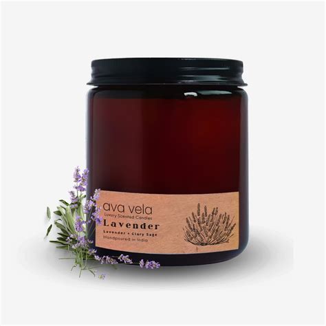 Lavender Amber Jar Soy Wax Scented Candle 45 Hours Burn Time – ava vela