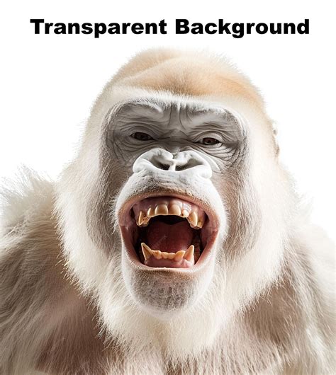 Premium PSD | An illustration of an albino gorilla smiling