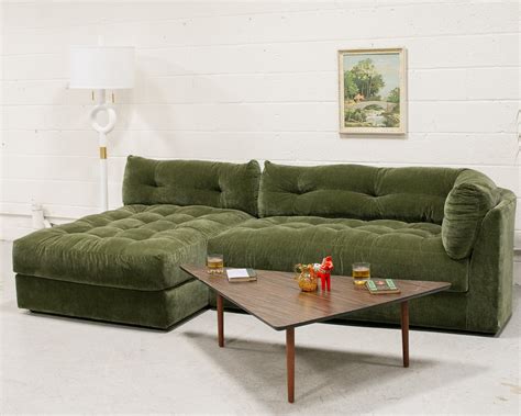 Prima Chaise and Bumper Olive Green Sofa – Sunbeam Vintage