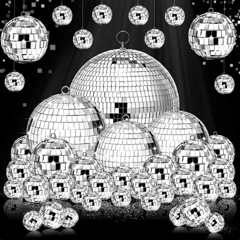65 Pcs Mirror Disco Balls Ornaments Different Sizes Bulk Reflective ...