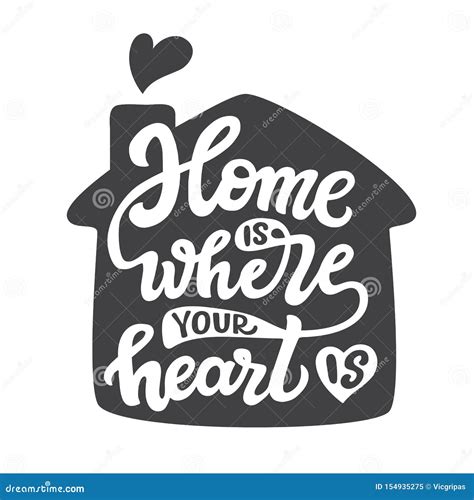 Home is Where Your Heart is Stock Vector - Illustration of decoration, isolated: 154935275