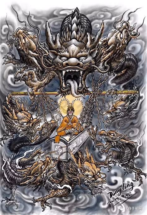 胸口九龙拉棺纹身图案大全九龙拉棺纹身图2022已更新今日推荐