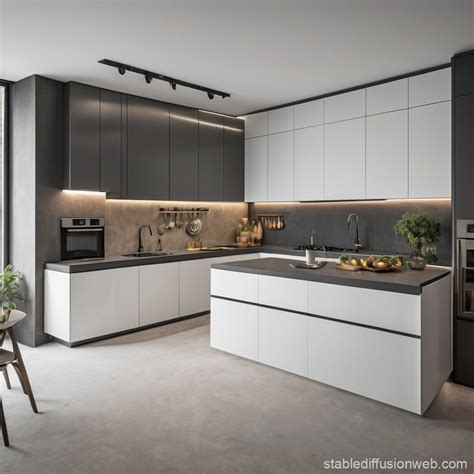 Modern Kitchen Cabinet Design | Stable Diffusion Online