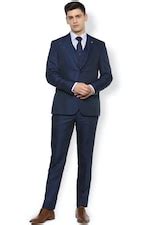 Buy Men Navy Check Slim Fit Wedding Three Piece Suit Online - 662367 ...