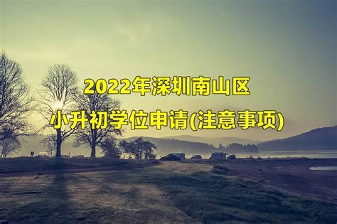 2022年深圳南山区小学学位申请条件必看！_南山区 - 深圳积分入户网