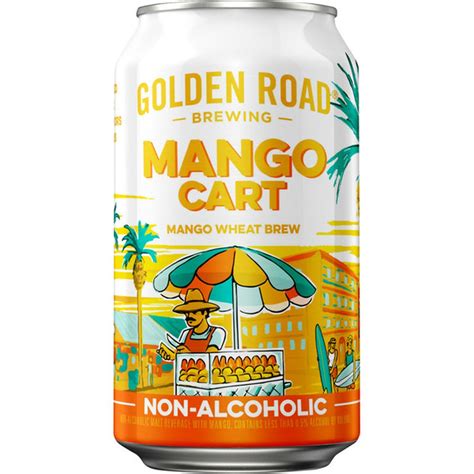 Golden Road Brewing Brewing Mango Cart Non-Alcoholic Wheat Brew, 12 Fl ...