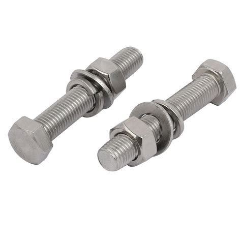 sourcingmap M16x100mm 304 Stainless Steel Hex Bolt w Washer Nuts ...