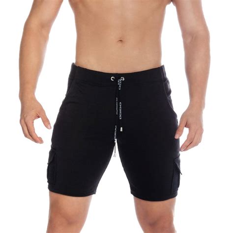 POCKET BLACK SHORT - Men's black sport shorts. Men's shorts - Gigo ...