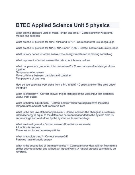 SOLUTION: Btec applied science unit 5 physics - Studypool
