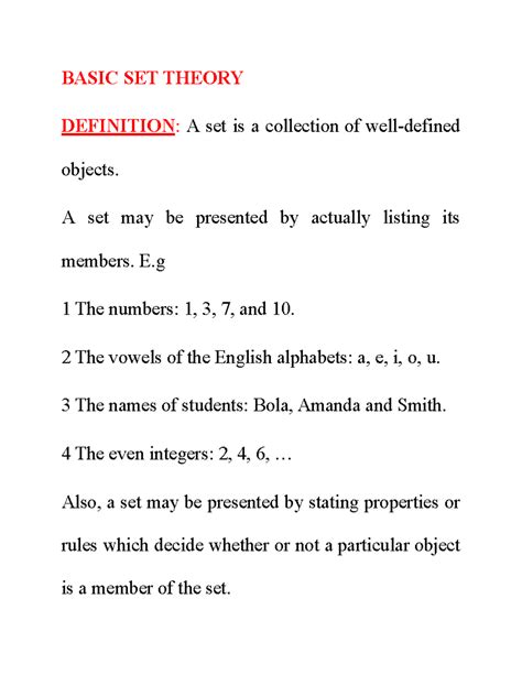 Image result for Basic Set Theory