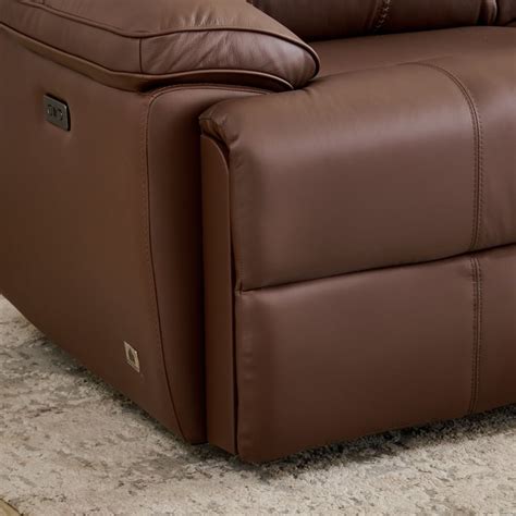 Buy Torino Half Leather 3-Seater Electric Recliner with Right Chaise ...