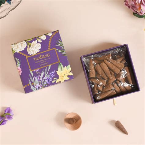 Lavender Fragrant Incense Cones Pack Of 40 Online - Premium Devotion ...