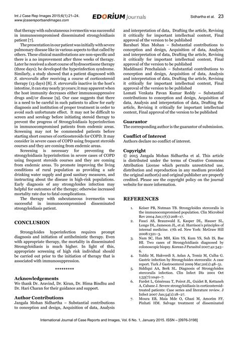 Strongyloidiasis after corticosteroid therapy: A case report | PDF