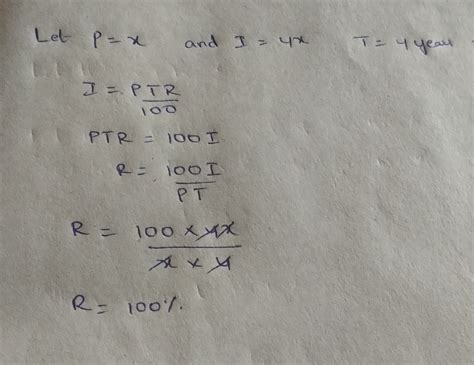 a sum of money becomes 4 times at simple interest in 10 year what is ...