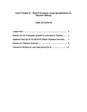 Excel Chapter 8 What-If Analysis: Using Spreadsheets for Decision ...