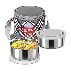 Buy MILTON Steel Treat 2 Stainless Steel Tiffin, 2 Containers, 280 ml ...