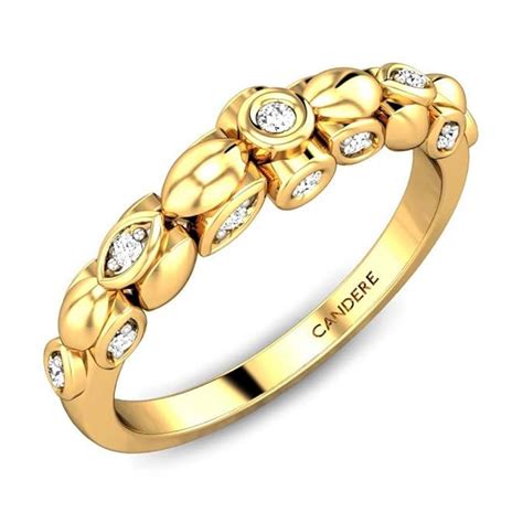 Candere By Kalyan Jewellers 18KT Yellow Gold and Diamond Ring for Women ...