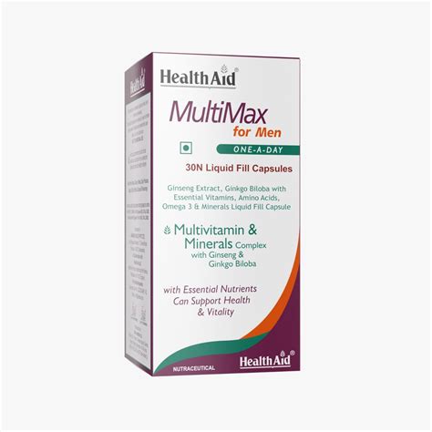Buy HealthAid MultiMax for Men |120 Vegetarian Liquid fill Capsules ...