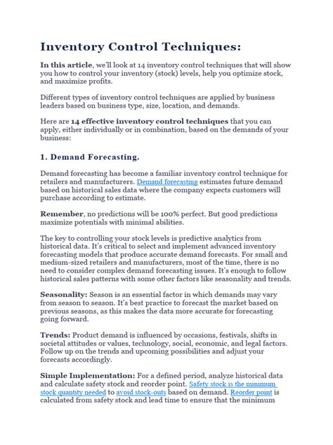 Inventory Control Procedures 的图像结果