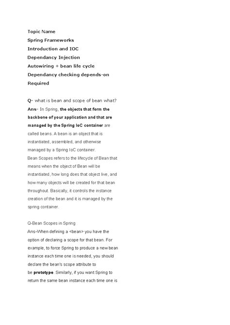 Week 13 - Spring Framework Interview Questions & Answers - Studocu