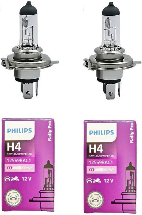 PHILIPS Rally 12V 100/90W P43T H4 Xenon Headlight Bulb Set of 2 ...
