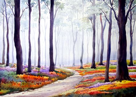Buy Painting Beauty Of Flowers Garden Inside A Forest Artwork No 7424 ...