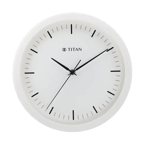 Titan Contemporary White Wall Clock with Silent Sweep Technology 30 cm ...