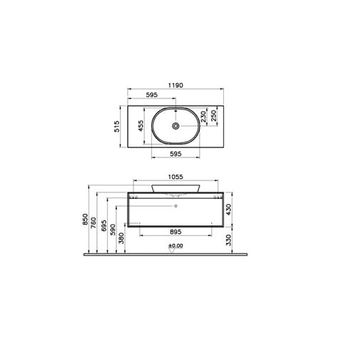 BIM objects - Free download! Washbasin Unit - 120cm - With One Drawer ...