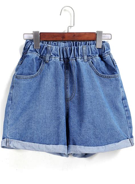 Womens Elastic Denim Shorts at Kendra Mayes blog
