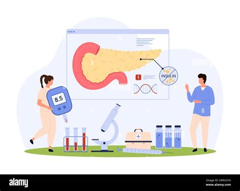 Diabetes type 1 and 2, diagnosis of endocrinology vector illustration ...