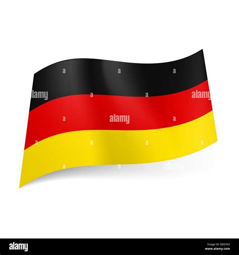 National flag of Germany: black, red and yellow horizontal stripes ...