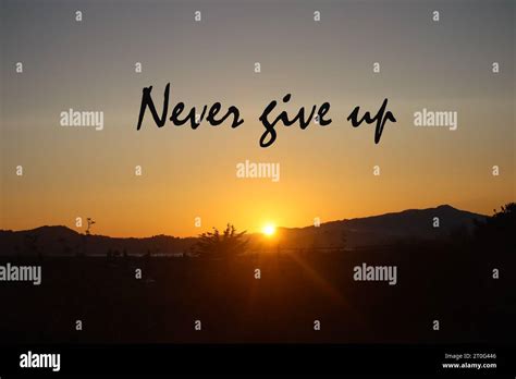Quote. Motivational and inspirational quotes - Never give up Stock ...