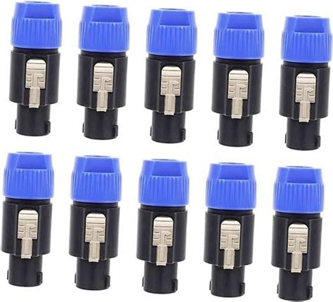 BALRAMA 10pc SpeakON Cable Connectors Inline Speaker 4 Pole Audio Plug ...