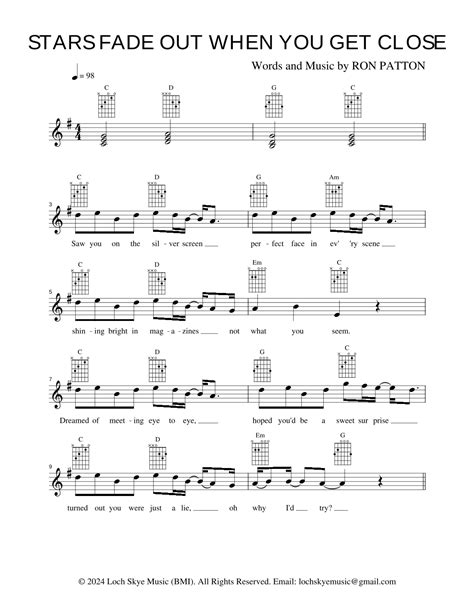 Stars Fade Out When You Get Close by Parallel With Nature Sheet Music ...