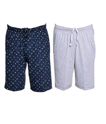 Mack JONNEY Cotton Blended Shorts for Men(Pack of 2)-D12-NVYPRINT-MLG ...