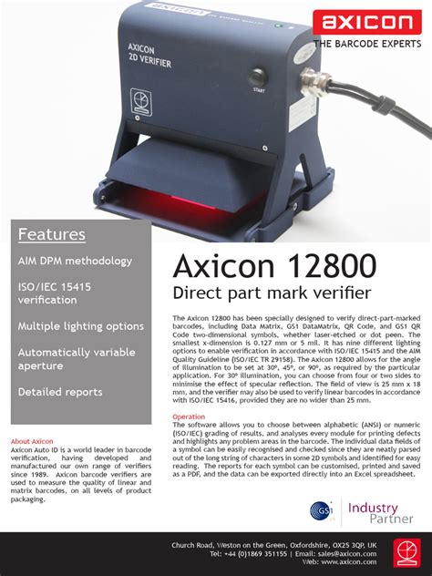 Axicon 12800 Barcode Verifier | PDF | Barcode | Computing