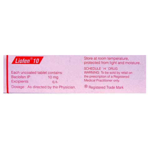 Liofen 10 Tablet | Uses, Side Effects, Price | Apollo Pharmacy