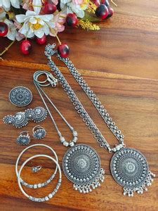 Naman Arts Brass Silver Jewellery Set Price in India - Buy Naman Arts ...