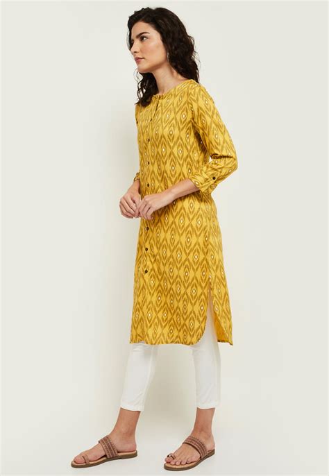 Buy Women Printed Three-quarter Sleeves Straight Kurta Online at just ...