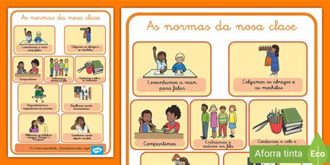 Cartel: As normas da nosa clase - Galego (teacher made)