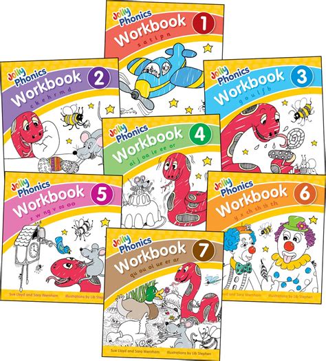 Jolly Phonics Workbooks 1-7: in Precursive Letters (British English ...