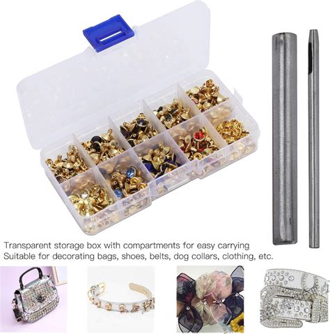 Buy 180 Sets 8mm Rhinestone Rivets, Rapid Leathercraft Crystal Tubular ...