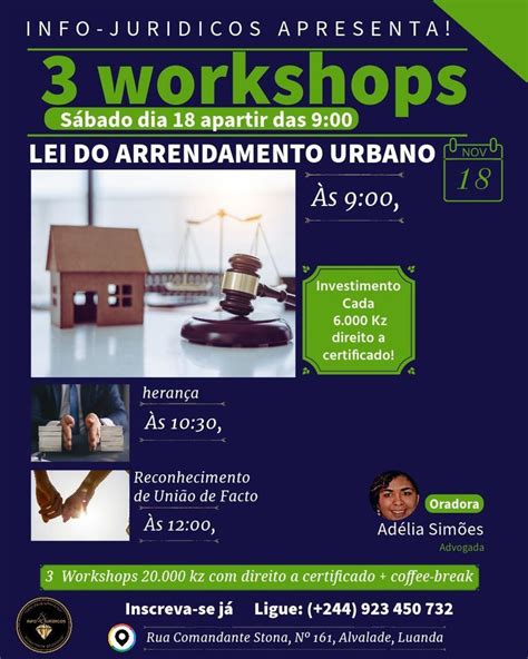 ? Workshops Jurídicos em Novembro! ?, Rua Comandante Stone, Luanda ...