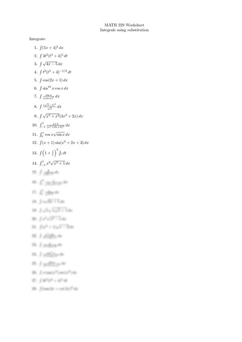 Image result for Integral Sample Problems