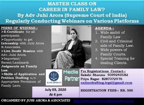 MASTER CLASS ON CAREER IN FAMILY LAW BY ADV. JUHI ARORA (SUPREME COURT ...