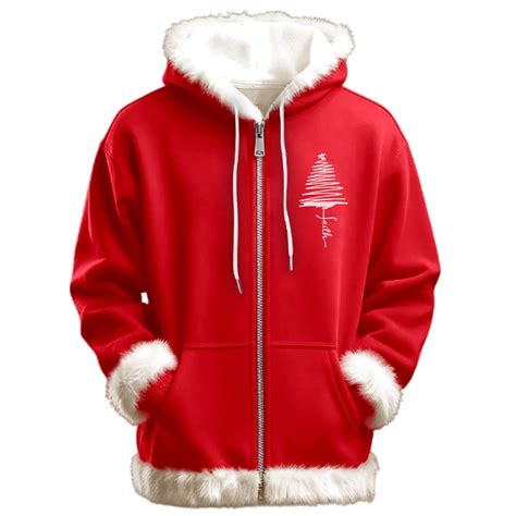 Adeawade Christmas Sweatshirts For Men 2025 Hooded Neck Solid Color ...