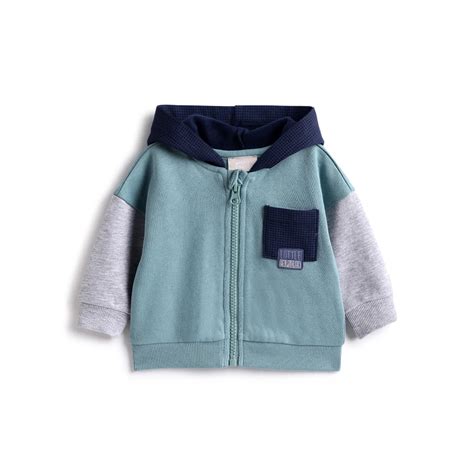 Chicco Boys Colourblocked Hooded Cardigan Green - Winterwear – Chicco India